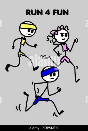 Poster sulla motivazione della palestra della serie "RUN 4 FUN" Illustrazione Vettoriale