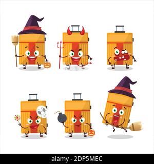 Emoticon di espressione di Halloween con carattere cartoon di gialle. Illustrazione vettoriale Illustrazione Vettoriale