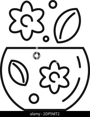 Spa vaso di fiori, l'icona di stile di contorno Illustrazione Vettoriale