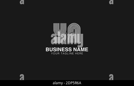 YA Y un'immagine iniziale moderna e minima del vettore del logo creativo. ARTE LINEARE Illustrazione Vettoriale