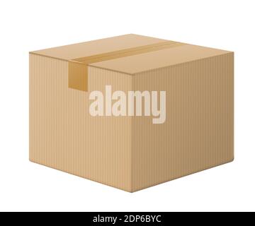Scatola di cartone realistica, vista dall'alto aperta Illustrazione Vettoriale