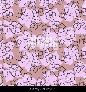 Modello senza cuciture con fiori Apple Cherry Blooming . Colori molto chiari e atmosfera primaverile. Illustrazione Vettoriale
