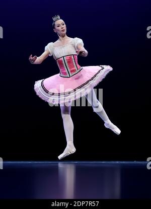 Magdeburgo, Germania. 19 dicembre 2020. Anastasia Gavrilenkova danza un solista della 'Fata di prugna ugar' dal balletto 'The Nutcracker' durante una registrazione di un concerto online di Capodanno del Teatro Magdeburg. Credit: Ronny Hartmann/dpa-Zentralbild/ZB/dpa/Alamy Live News Foto Stock