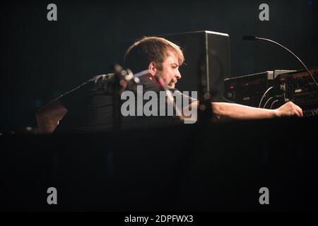 Nils Frahm si esibisce dal vivo sul palco al Montreux Jazz Festival di Montreux, Svizzera, il 7 luglio 2015. Foto di Loona/ABACAPRESS.COM Foto Stock