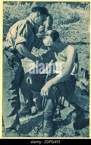 SICILIA, ITALIA - AGOSTO 1943: Le unità tedesche hanno perso circa 20,000 uomini uccisi, feriti o catturati durante le battaglie in Sicilia. Foto Stock