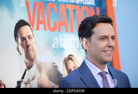 Ed Helms frequenta la Premiere di Warner Bros. 'Vacation' al Regency Village Theatre di Los Angeles, CA, USA il 27 luglio 2015. Foto di Lionel Hahn/ABACAPRESS.COM Foto Stock