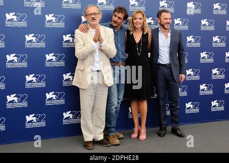 Il regista Giuseppe Gaudino, gli attori Adriano Giannini, Valeria Golino e Massimiliano Gallo hanno partecipato alla Fotocall 'per Amor vostro' durante il 72esimo Festival Internazionale del Cinema di Venezia (Mostra) al Lido di Venezia il 11 settembre 2015. Foto di Aurore Marechal/ABACAPRESS.COM Foto Stock