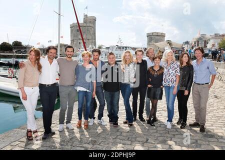 Benabar, Marie-Christine Adam, Helene de Fougerolles, Armelle Deutsh, Stephane Freiss, Valerie Kaprisy e Julia Piaton per 'le secret d'Elise' che partecipano al 17° Festival della fiction televisiva a la Rochelle, in Francia, il 11 settembre 2015. Foto di Patrick Bernard/ABACAPRESS.COM Foto Stock