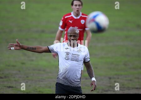 Swansea, Regno Unito. 19 dicembre 2020. Andre Ayew di Swansea City in action.EFL Skybet Championship match, Swansea City contro Barnsley al Liberty Stadium di Swansea sabato 19 dicembre 2020. Questa immagine può essere utilizzata solo per scopi editoriali. Solo per uso editoriale, è richiesta una licenza per uso commerciale. Nessun utilizzo nelle scommesse, nei giochi o nelle pubblicazioni di un singolo club/campionato/giocatore. pic di Andrew Orchard/Andrew Orchard sports photography/Alamy Live news Credit: Andrew Orchard sports photography/Alamy Live News Foto Stock