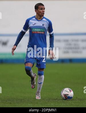 BARROW A FURNESS, INGHILTERRA. 19 DICEMBRE Connor Brown di Barrow durante la partita Sky Bet League 2 tra Barrow e Cheltenham Town presso la Holker Street, Barrow-in-Furness sabato 19 dicembre 2020. (Credit: Mark Fletcher | MI News) Credit: MI News & Sport /Alamy Live News Foto Stock