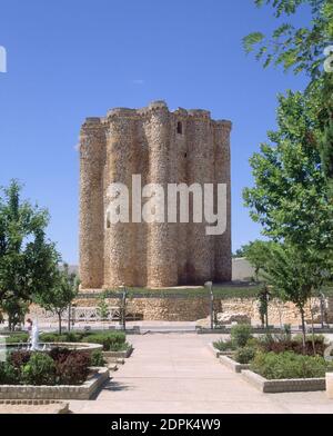 TORREON DEL CASTILLO MEDIEVALE QUE PERTENECIO A LA ORDEN DE SANTIAGO. Località: CASTILLO. VILLAREJO DE SALVANES. MADRID. SPAGNA. Foto Stock