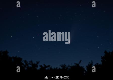 Comet C/2020 F3 Neoswise sul Nightsky sopra Kiel in Germania Foto Stock