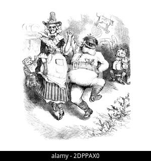 Un'illustrazione della danza di Babbo Natale di Thomas Nast Harper's Weekly Foto Stock