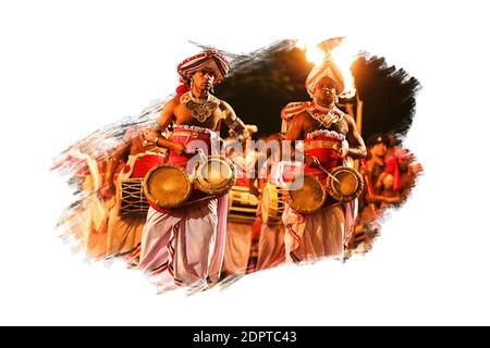 Pittura di Kandy Esala Perahara Sri Lanka Foto Stock