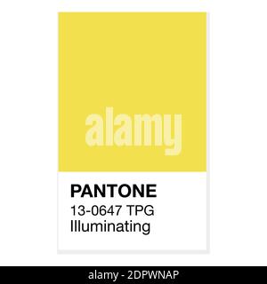 SWINDON, UK - 20 DICEMBRE 2020: Pantone illuminating Yellow Trending Color of the Year 2021. Motivo colore, illustrazione vettoriale Illustrazione Vettoriale