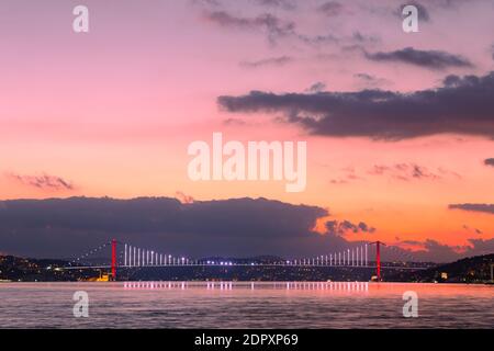 15 luglio Ponte dei Martiri a Istanbul, Turchia Foto Stock