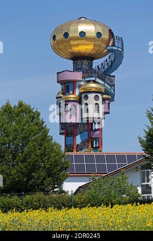 Kuchlbauer Tower, Kuchlbauer Brewery, Abensberg, bassa Baviera, Baviera, Germania Foto Stock