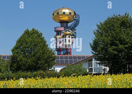 Kuchlbauer Tower, Kuchlbauer Brewery, Abensberg, bassa Baviera, Baviera, Germania Foto Stock