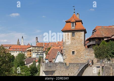 Kobolzeller Tor, Città Vecchia, Rothenburg ob der Tauber, Franconia Centrale, Baviera, Germania Foto Stock