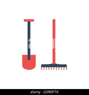 Icone vettoriali di spade e rake isolate su sfondo bianco Illustrazione Vettoriale
