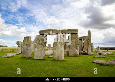 STONEHENGE, WILTSHIRE, REGNO UNITO, AGOSTO 24 2020. Stonehenge un anello di pietre in piedi, è un monumento preistorico in Wiltshire, Inghilterra, Regno Unito, in Asu Foto Stock