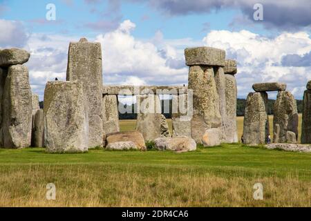 STONEHENGE, WILTSHIRE, REGNO UNITO, AGOSTO 24 2020. Stonehenge un anello di pietre in piedi, è un monumento preistorico in Wiltshire, Inghilterra, Regno Unito, in Asu Foto Stock