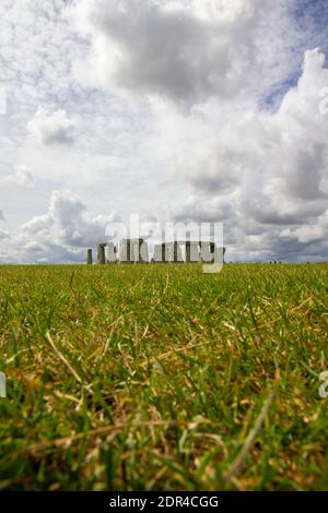 STONEHENGE, WILTSHIRE, REGNO UNITO, AGOSTO 24 2020. Stonehenge un anello di pietre in piedi, è un monumento preistorico in Wiltshire, Inghilterra, Regno Unito, in Asu Foto Stock