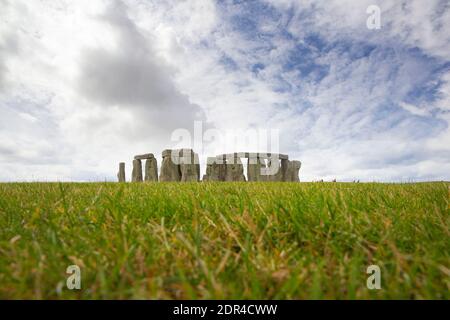 STONEHENGE, WILTSHIRE, REGNO UNITO, AGOSTO 24 2020. Stonehenge un anello di pietre in piedi, è un monumento preistorico in Wiltshire, Inghilterra, Regno Unito, in Asu Foto Stock