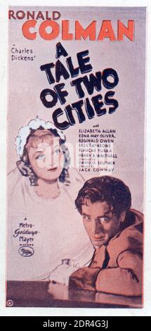 RONALD COLMAN come cartone di Sydney e ELIZABETH ALLAN come Lucie manette in un racconto di due città 1935 regista JACK CONWAY romanzo di Charles Dickens produttore David O. SELZNICK Metro Goldwyn Mayer Foto Stock