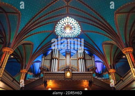 All'interno della chiesa della basilica di Notre-Dame, Montreal, Canada Foto Stock