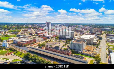 Montgomery, Alabama, Aerial Skyline del drone del centro degli Stati Uniti. Foto Stock