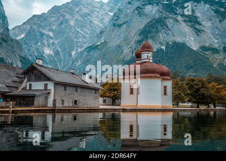 Chiesa di San Bartolomeo a Konigsee in Germania Foto Stock