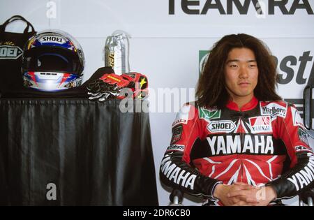 Norick Abe (JPN), Yamaha 500, GP 1998 della motocicletta italiana, Mugello Foto Stock