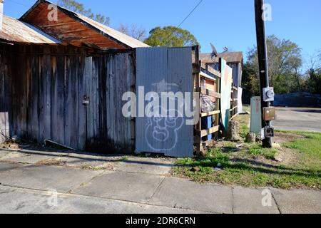 Si tratta del Loose Caboose, un famoso bar nell'area freetown di Lafayette, Louisiana. Tonnellate di nostalgia con questo posto. Conosciuta per le loro birre da 50 cent. Il Foto Stock