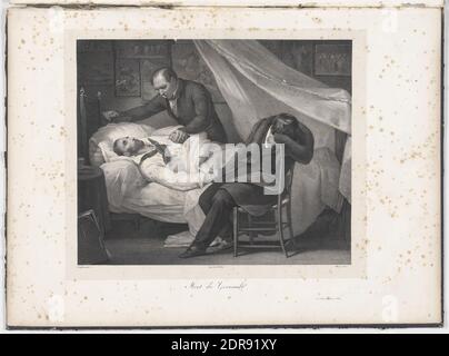 Artista: Charles Maurin, francese, 1856–1914, dopo: Ary Scheffer, olandese, Francia attiva 1795–1858, morte di Gericault, 19 ° secolo, litografia, foglio: 38.1 × 39.4 cm (15 × 15 1/2 in.), francese, 19 ° secolo, opere su carta - stampe Foto Stock