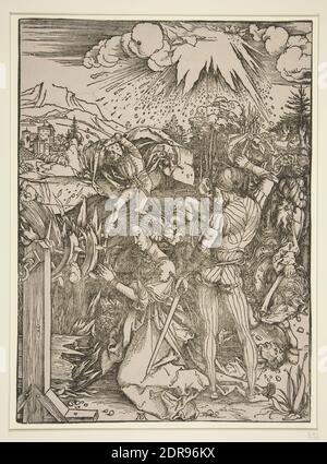 Artista: Albrecht Dürer, tedesco, 1471–1528, il martirio di Santa Caterina d'Alessandria, ca. 1498, legno, blocco: 38.9 × 28.4 cm (15 5/16 × 11 3/16 in.), Made in Germany, German, 16 ° secolo, opere su carta - stampe Foto Stock
