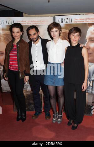 Juliette Binoche, Piero Messina e Lou de Laage frequentano l'attente prima al Cine Cite les Halles di UGC a Parigi, Francia, il 07 dicembre 2015. Foto di Audrey Poree/ ABACAPRESS.COM Foto Stock