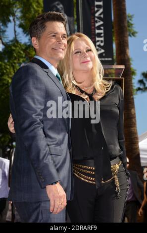 Sheryl Berkoff partecipa alla cerimonia in onore di suo marito Rob Lowe con una stella sulla Hollywood Walk of Fame l'8 dicembre 2015 a Los Angeles, California, USA. Foto di Lionel Hahn/ABACAPRESS.COM Foto Stock