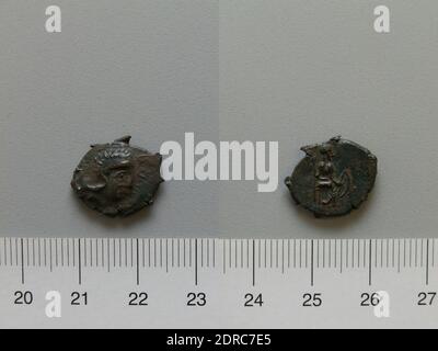 Menta: Mytistratus, Sicilia, moneta da Mytistratus, 500–45 a.C., rame, 2.48 g, 1:00, 16.5 mm, Made in Mytistratus, Sicilia, Greco, V-i secolo a.C., Numismatica Foto Stock