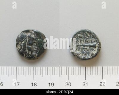 Menta, eventualmente di: Anfibolo, moneta di Amphipolis, 199–100 a.C., rame, 6.39 g, 10:00, 18.5 mm, forse in Amphipolis, Macedonia, Greco, II secolo a.C., Numismatica Foto Stock