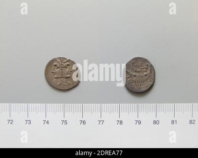 Mint: Roma, Magistrato: C. FONT, Denario di Roma, 114–113 a.C., Argento, 3.08 g, 8:00, 20 mm, Made in Rome, Italy, Roman, II secolo a.C., Numismatica Foto Stock