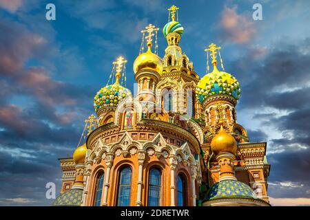 Chiesa del Salvatore sul Sangue versato a San Pietroburgo, Russia Foto Stock