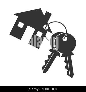 Logo piatto silhouette semplice tasto isolato su sfondo bianco . Illustrazione Vettoriale