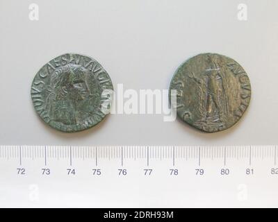 Governatore: Claudio, Imperatore di Roma, 10 a.C.-d.C. 54, governato d.C. 41–54, Sestertio di Claudio, Imperatore di Roma da Ignoto, 41–54, rame, 14.02 g, 6:00, 31 mm, fatto in Impero Romano, Romano, i secolo d.C., Numismatica Foto Stock