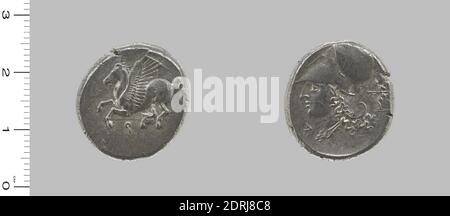 Menta: Corinto, Stater da Corinto, ca. 350 a.C., Argento, 8.63 g, 10:00, 21 mm, fatto a Corinto, Peloponneso, Greco, IV secolo a.C., Numismatica Foto Stock