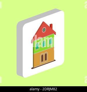 Creazione di un'icona vettoriale semplice. Modello di disegno simbolo illustrazione per elemento dell'interfaccia utente Web mobile. Pittogramma isometrico a colori perfetto su quadratino bianco 3d. Buil Illustrazione Vettoriale