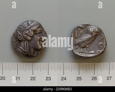 Mint: Clarentza, artista: Ann Perkins, Tetradrachm from Clarentza, 420 a.C., Argento, 17.04 g, 9:00, 24.6 mm, Made in Clarentza, Peloponneso, Greek, Numismatica Foto Stock