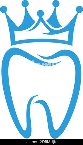 logo dentale king tooth icona grafica vettoriale concept design Illustrazione Vettoriale