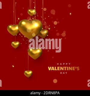Happy Valentines Day greeting card. Illustrazione Vettoriale