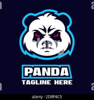 Logo moderno arrabbiato panda Illustrazione Vettoriale